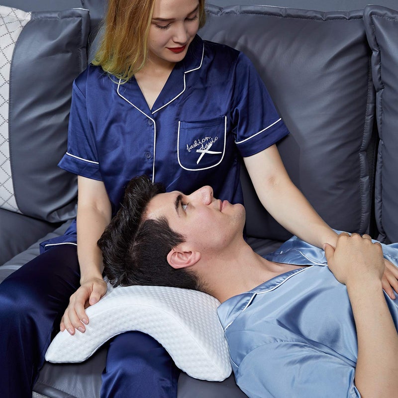 ALEVMOOM Sleeping Cuddle Pillow for Couple, Memory Foam Arched U-Shaped Arm Hole Pillow, Providing Comfort and Support in Travel Rest Office and Bed - Image 3